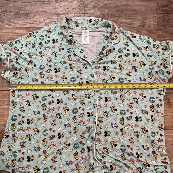 Disney Mickey Mouse Donald Goofy Pajama Set Blue 2X Button Front Shorts Pajamas - Picture 4 of 9